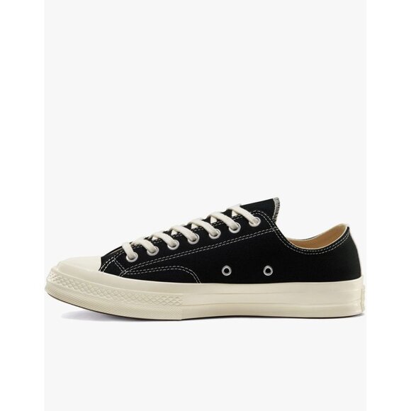 Converse x Comme des Garcons Large Emblem Low Top Canvas Sneakers in Black 11 - Picture 3 of 15